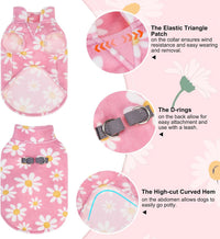 Dog Fleece Vest Sweater Winter Jacket for Small and Medium Large Dogs - Small / PINK DAISY - image 2