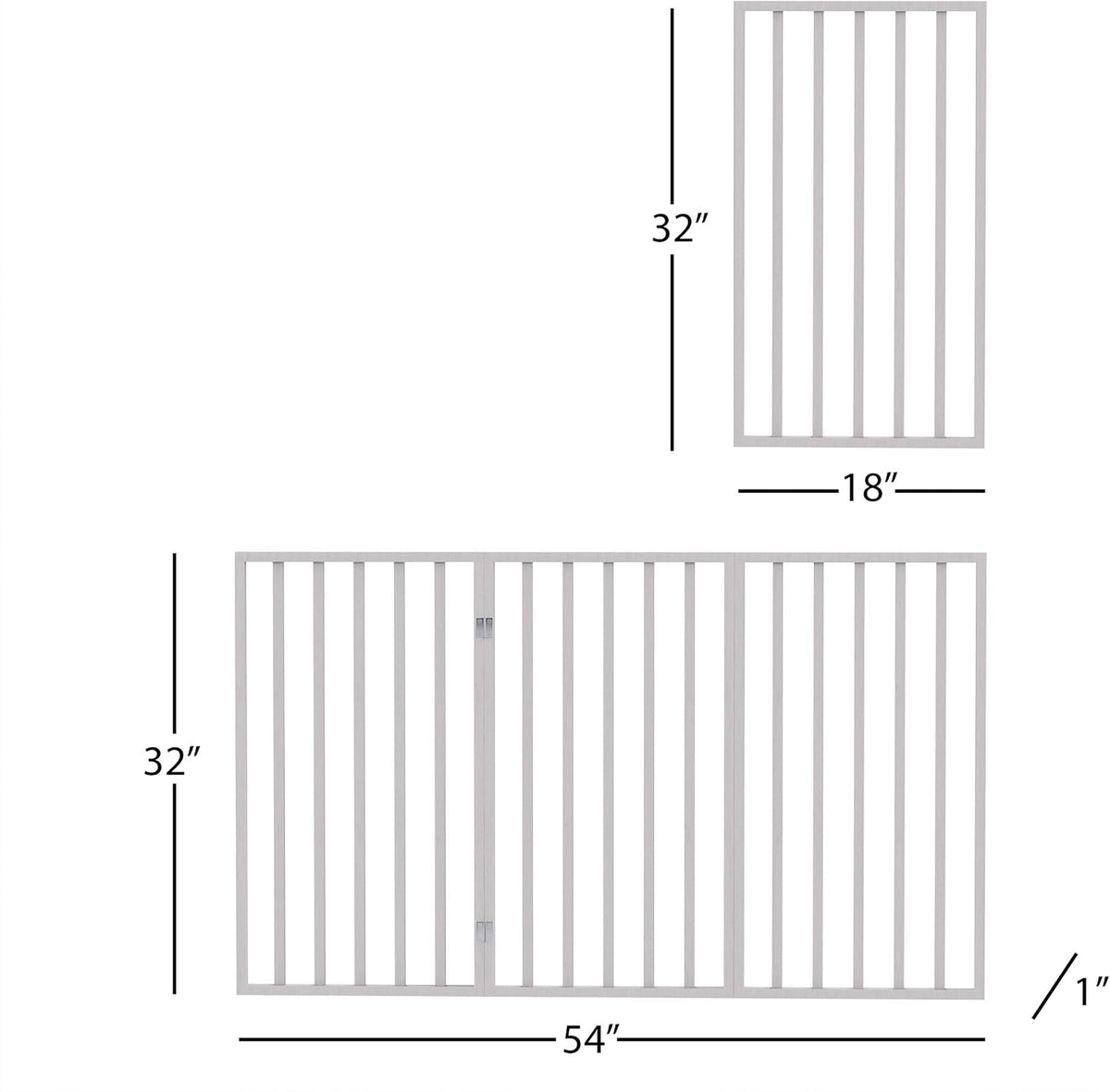 Pet Gate, 3-Panel Indoor Foldable Dog Fence for Stairs, Hallways - White / 3 Panel - image 2
