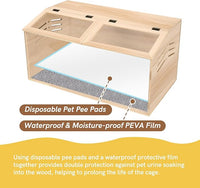 Snowtaros Wooden Hamster Cage, Large Hamster Cages and Habitats Chewproof, with 2 Openable Acrylic Top, Small Animal Cage for Mouse Gerbil Quail Dwarf Syrian Hamsters (31.5" L*15.7" W*15.7" H)