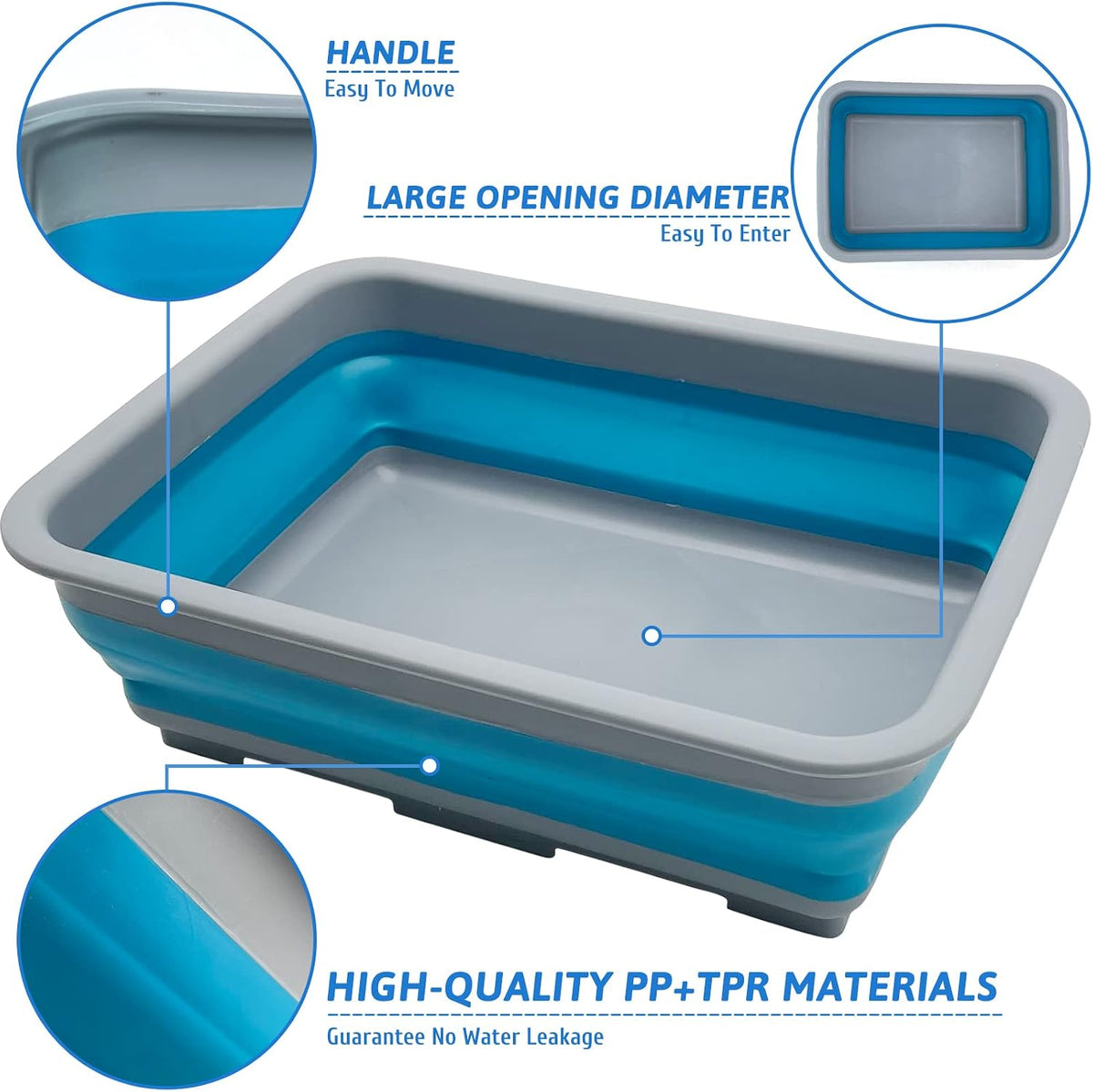 Fhiny Open Cat Litter Box - Blue-S / 1PCS - image 3
