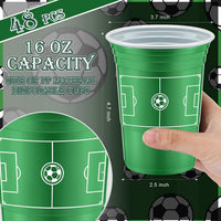 Norme 48 Pcs Checkered Flag Plastic Cups - Soccer Ball - image 3