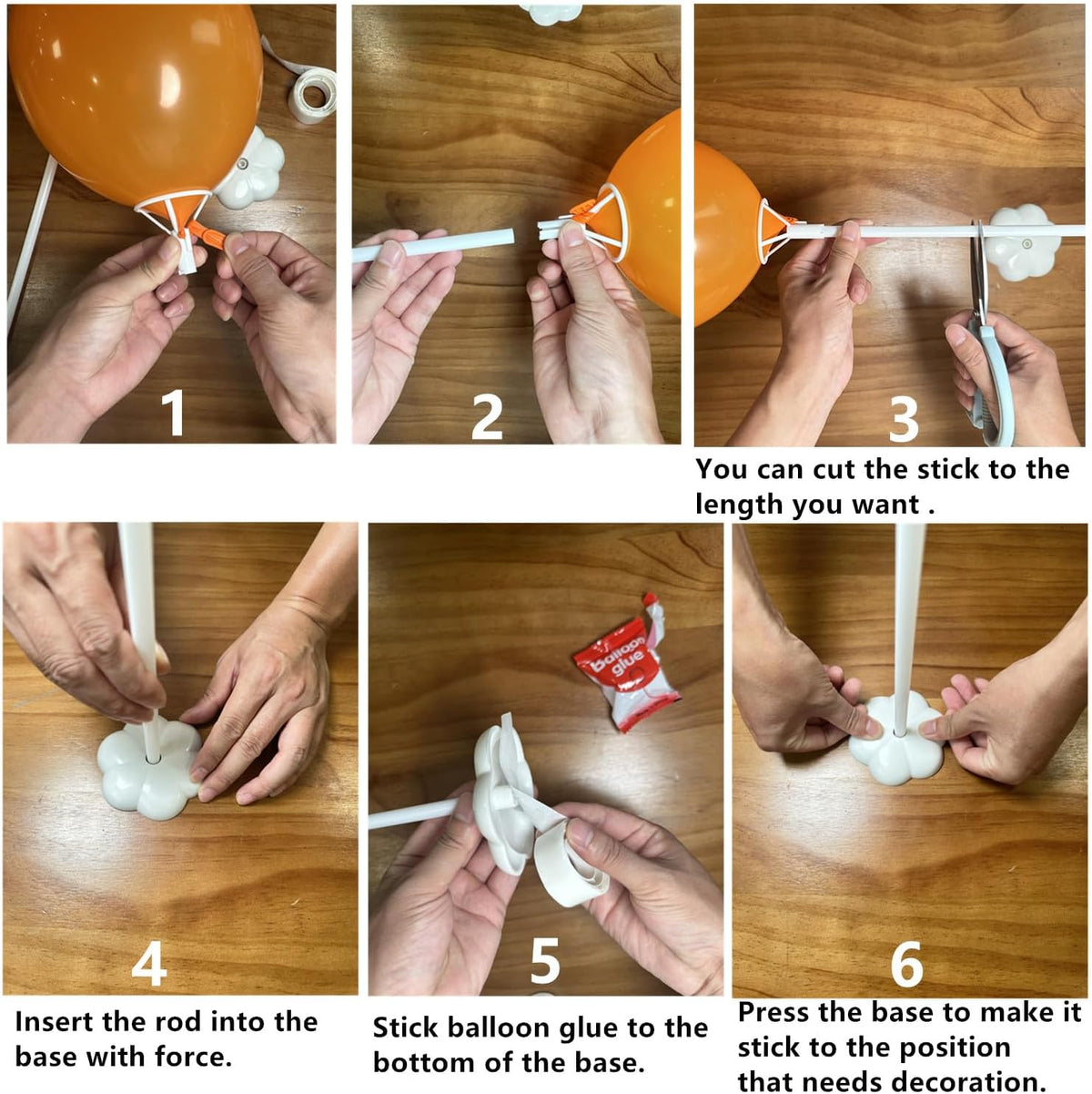 Balloon Stand Kit, 15 pack Balloon Stick Holder with Base for Table Top Centerpiece Party - image 3