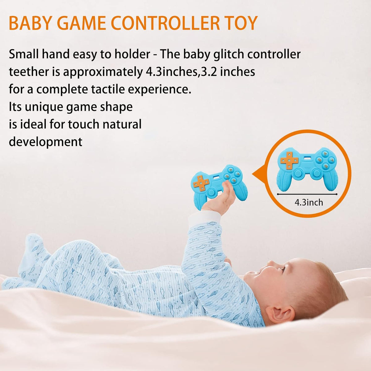 Cool Remote Game Control Teething Toy for Babies 0-6-12 Months - Blue - image 3
