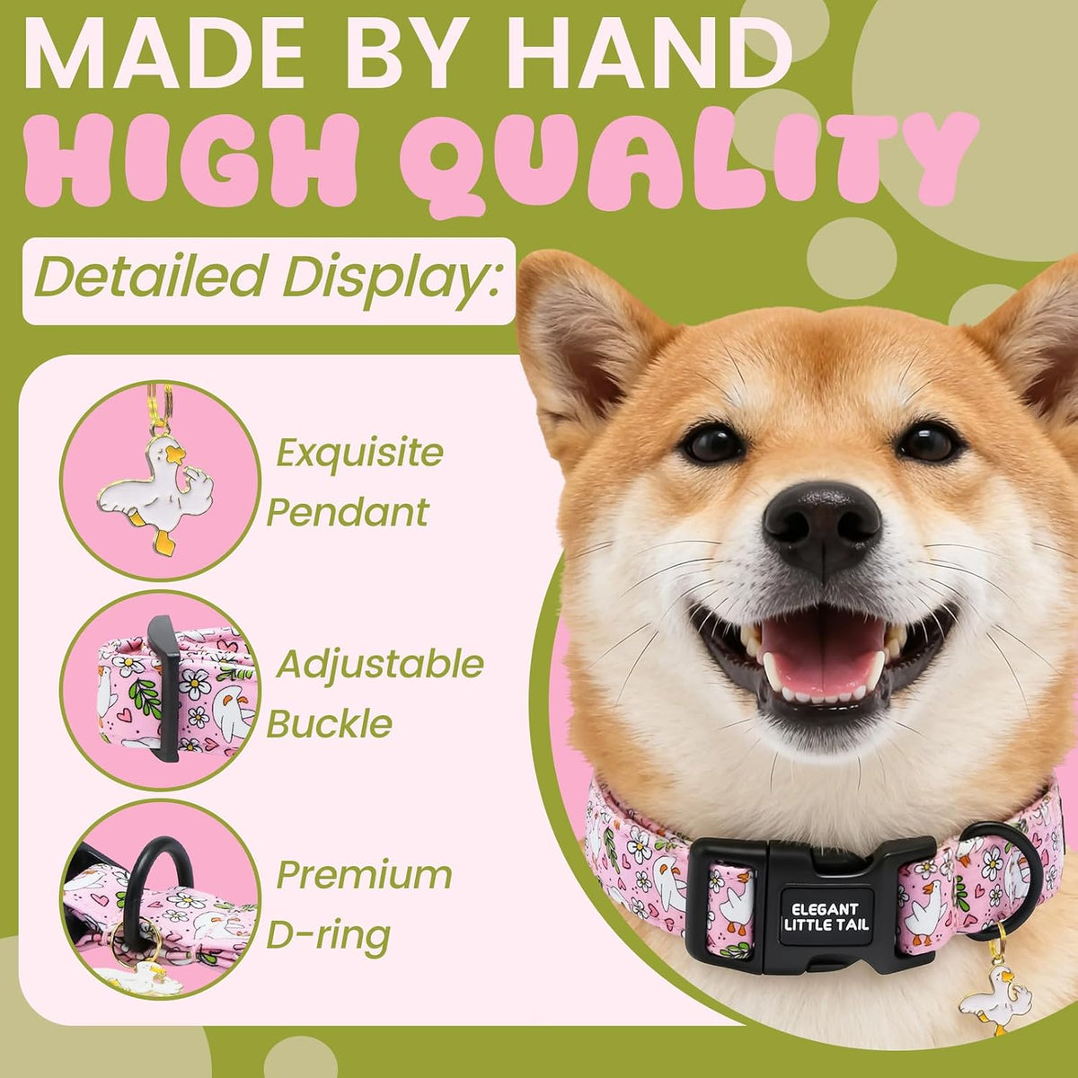 Elegant little tail Fall Dog Collar - P-Goose / Medium (Pack of 1) - image 2