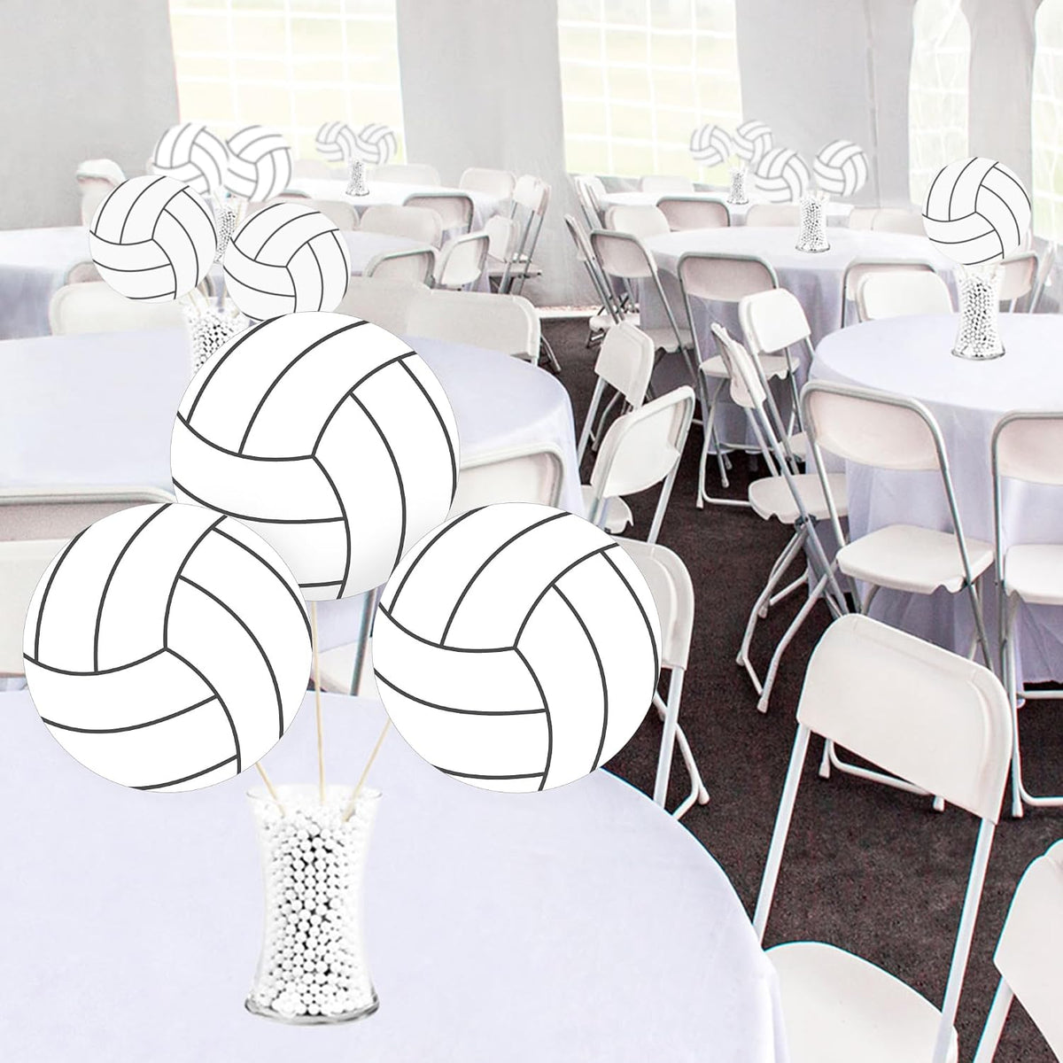 Big Dot of Happiness volleyball party decorations, 20 double-sided cardstock cutouts - view 11