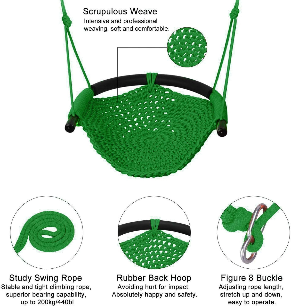 JKsmart Kids Net Swing Seat - Green / 2 Pack - image 4