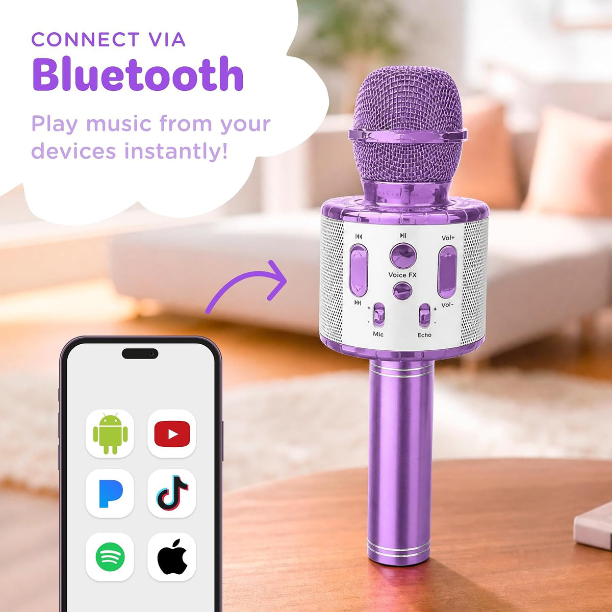 Move2Play, Kids Karaoke Microphone - Lavender - image 3