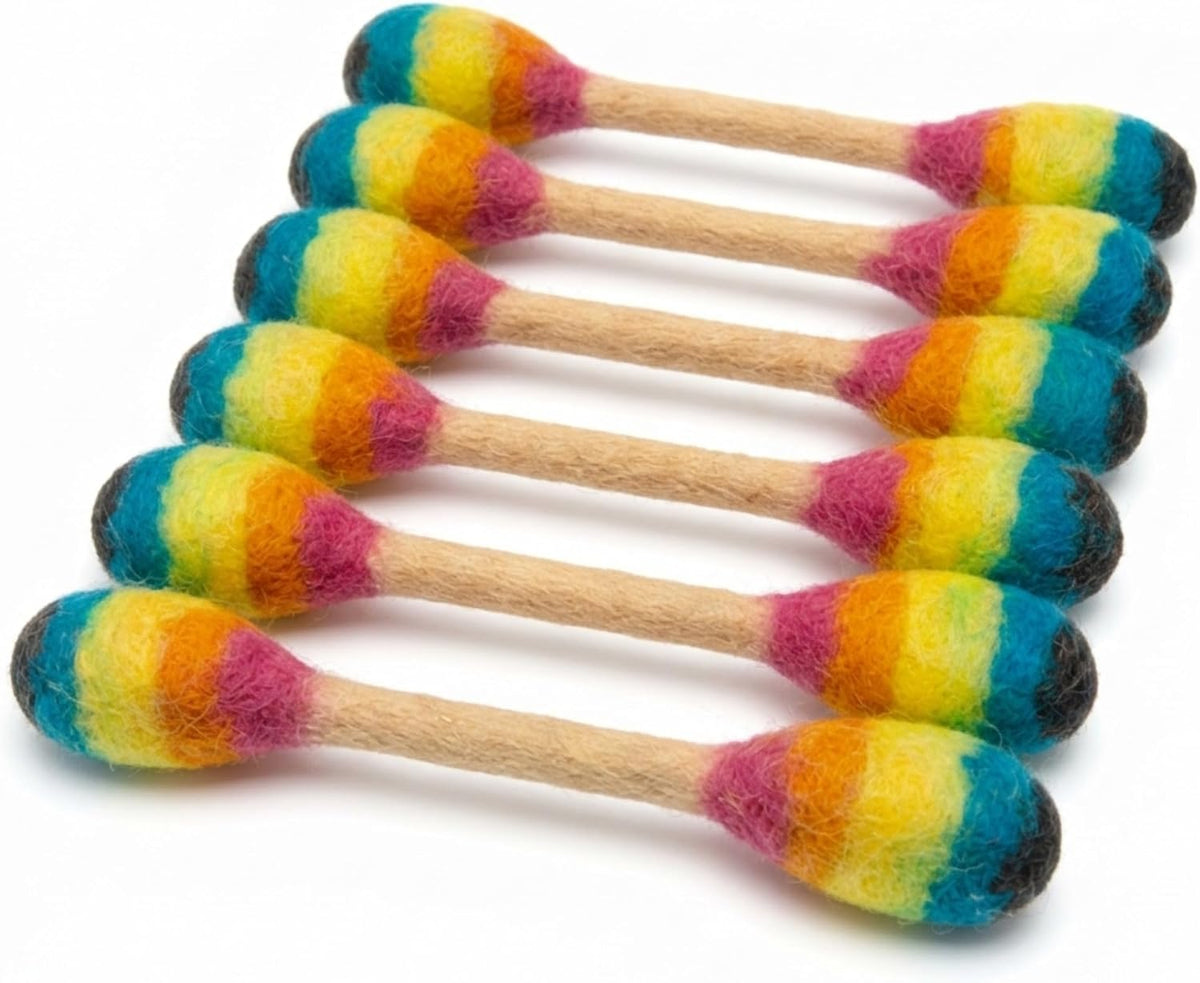 Glaciart One XXL Swabs Cat Toys with Catnip, 2 Pk - Rainbow Swabs / Regular