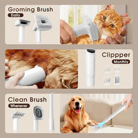Dog Grooming Kit, Dog Hair Vacuum with Nail Clipper and 4L Dust Cup, 6 Pet Grooming Tools, Silent Pet Vacuum for Cats, Dogs and Other Animals
