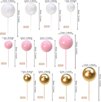 ZHUOWEISM ball cake toppers, 24 mini balloon picks in blue, gold and white - view 35