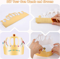 Pllieay princess fairy wands craft kit with 18 unfinished wooden wands and diamond stickers - view 9