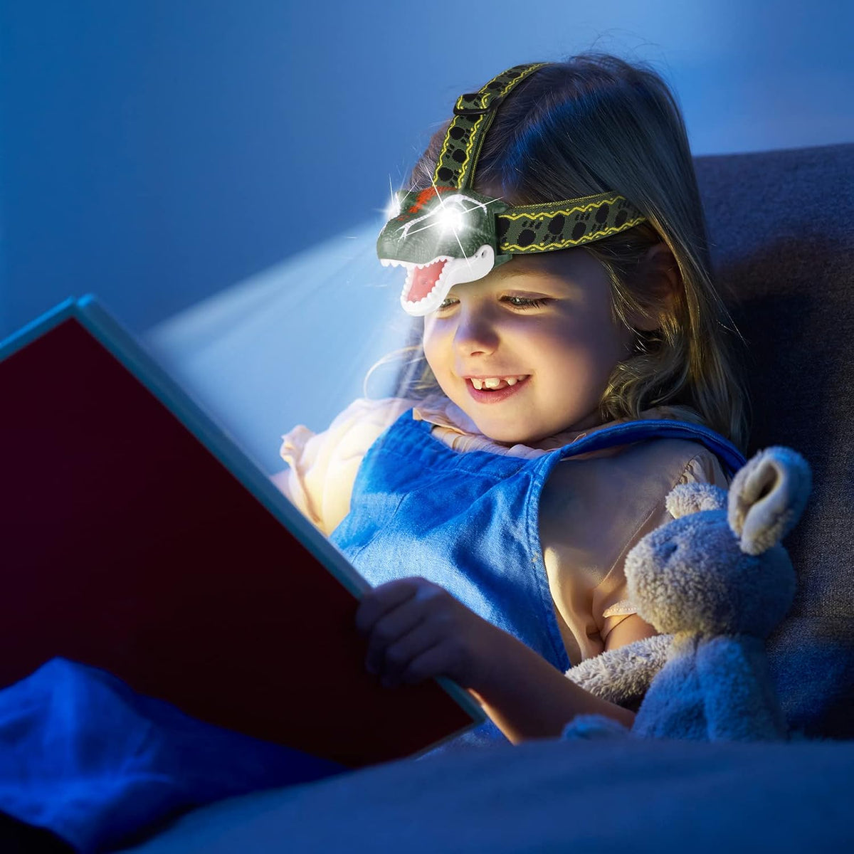 DX DA XIN Dinosaur Headlamp T-Rex LED Headlamps for Kids Flashlights - Green - image 2