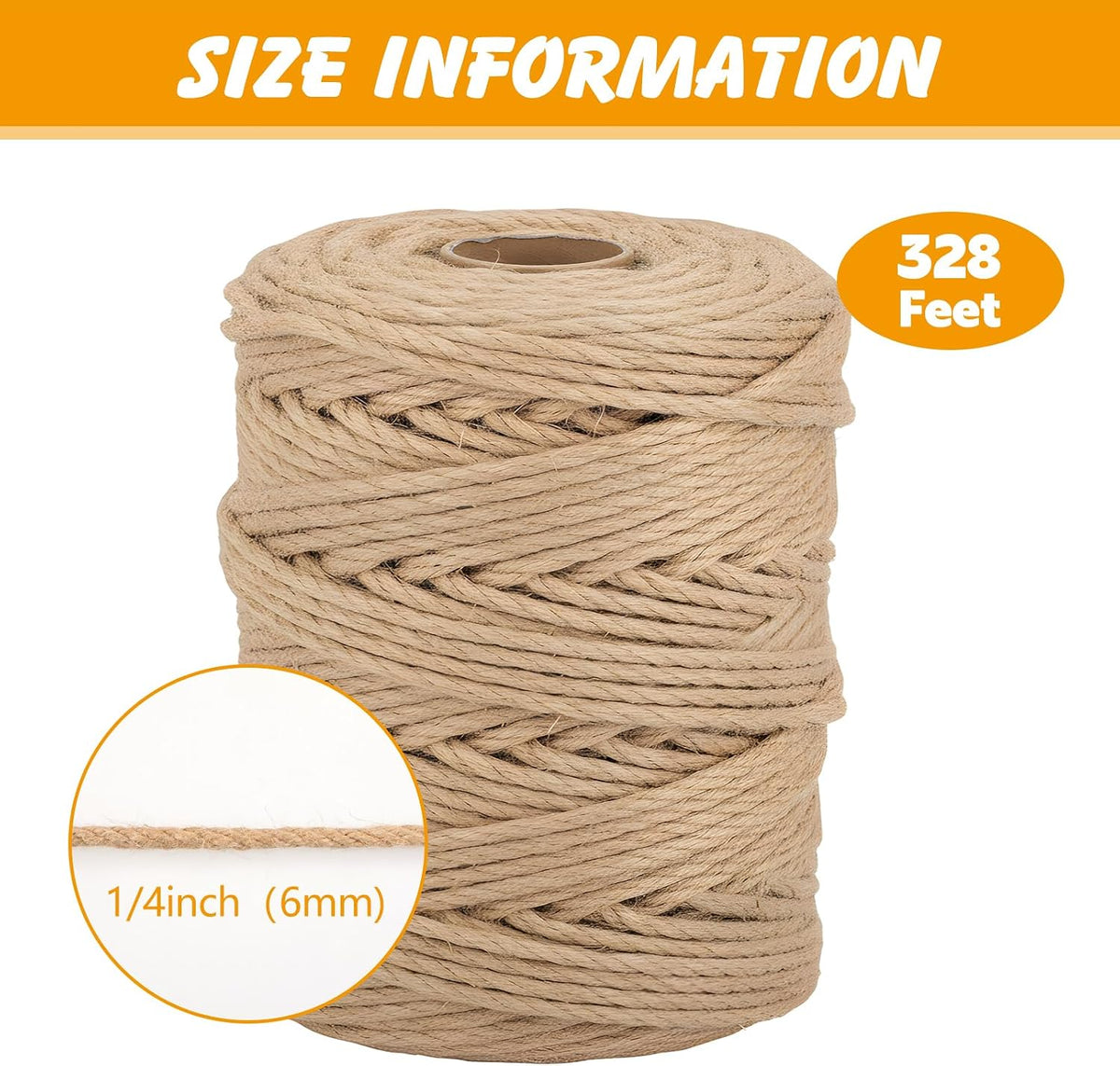 Natural Sisal Rope for Cat Scratcher - 1/4 Inch x 328 Feet - image 3