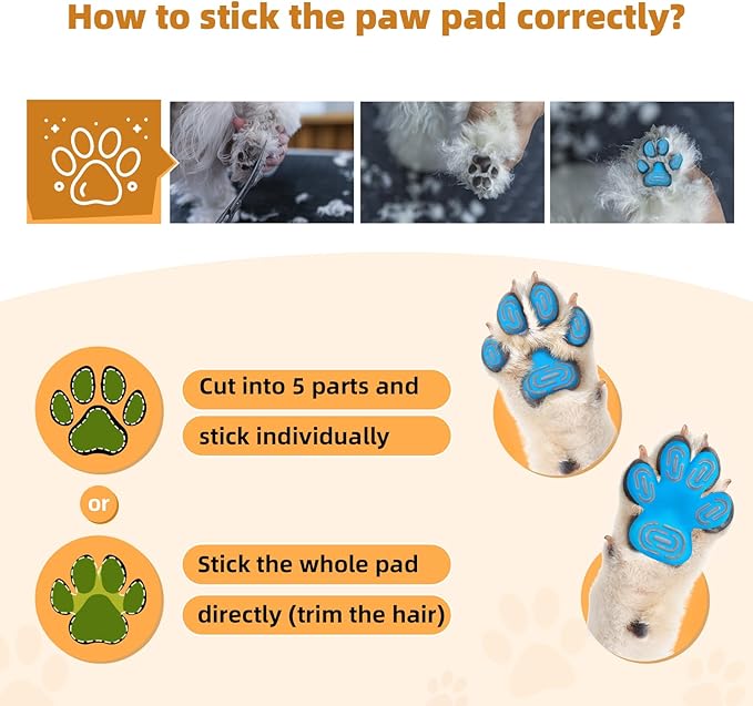 Non-Slip Dog Paw Protector Pads for Senior Dogs, Dog Paw Adhesive Pads on Hardwood Floor,Senior Pets Essentials with Strong Traction,Rubber Grippers,Blue,12 Sets 48 pc XXL