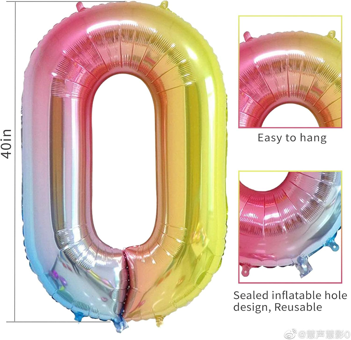 40 Inch Gold Number 1 Balloon - Color Balloon / 40 Inch Number 10 - image 3