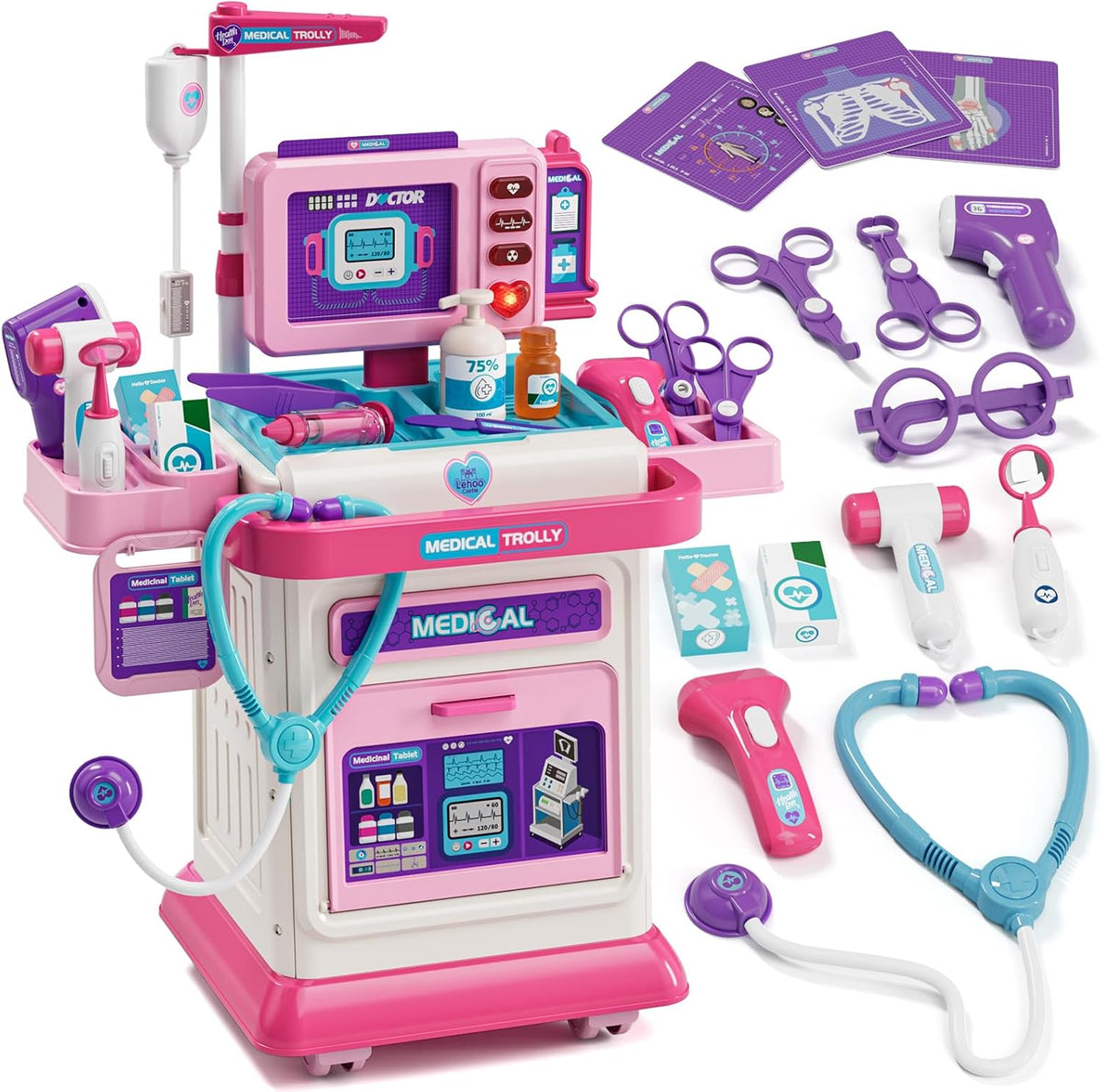 Lehoo Castle Doctor Kit for Toddlers 3-5 - Pink