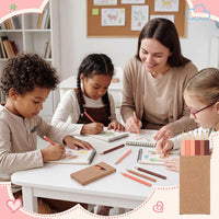 Ctosree mini colored pencils in kraft boxes, 6 natural wood pencils per box - view 9