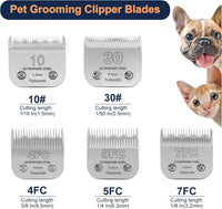 3 Pack 10 Clipper Blade Compatible with Andis - 2*10+30+4FC+5FC+7FC - image 3