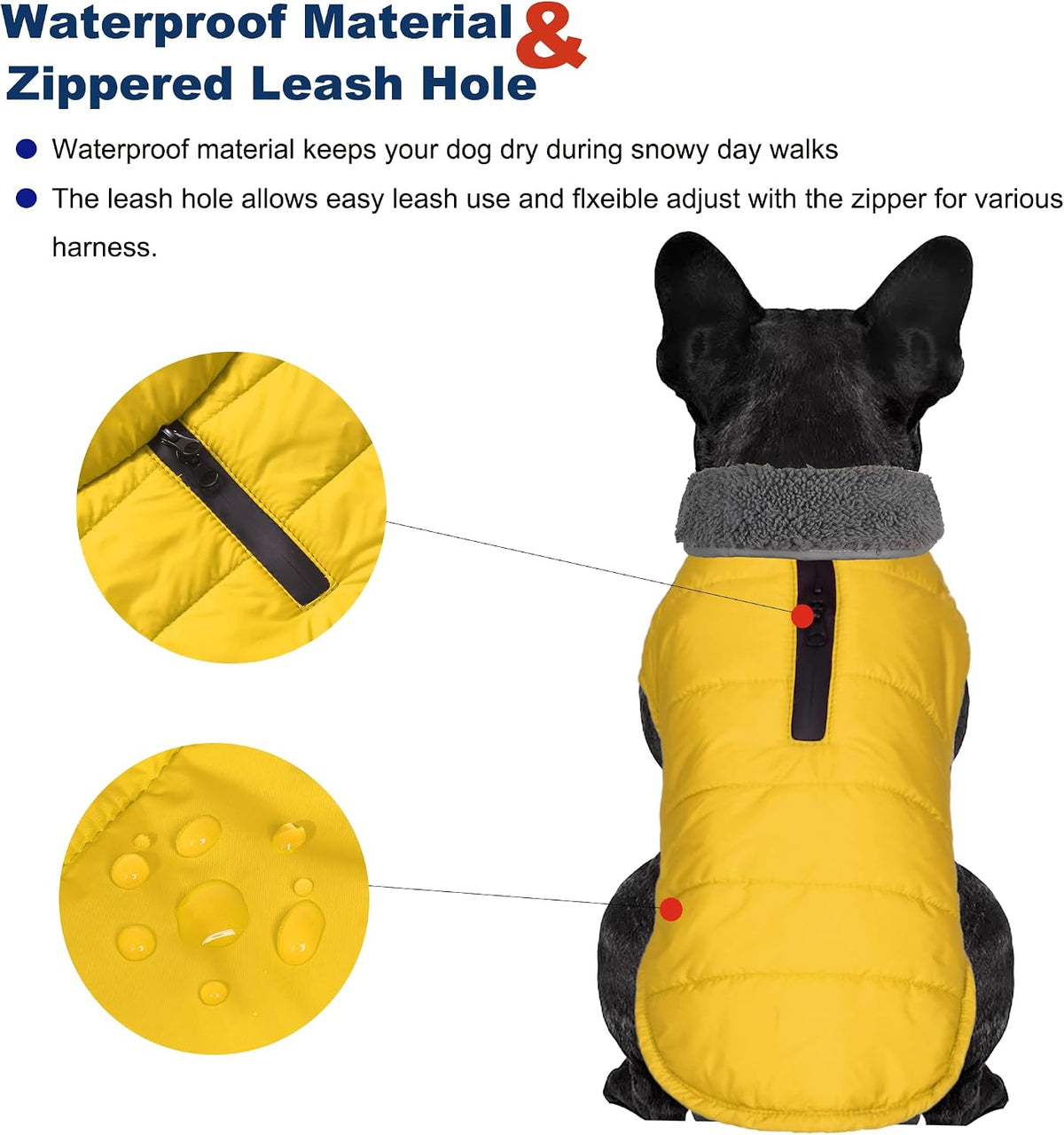 Waterproof Dog Winter Coat - Yellow / M(Chest Girth:16.1-20.1") - image 2