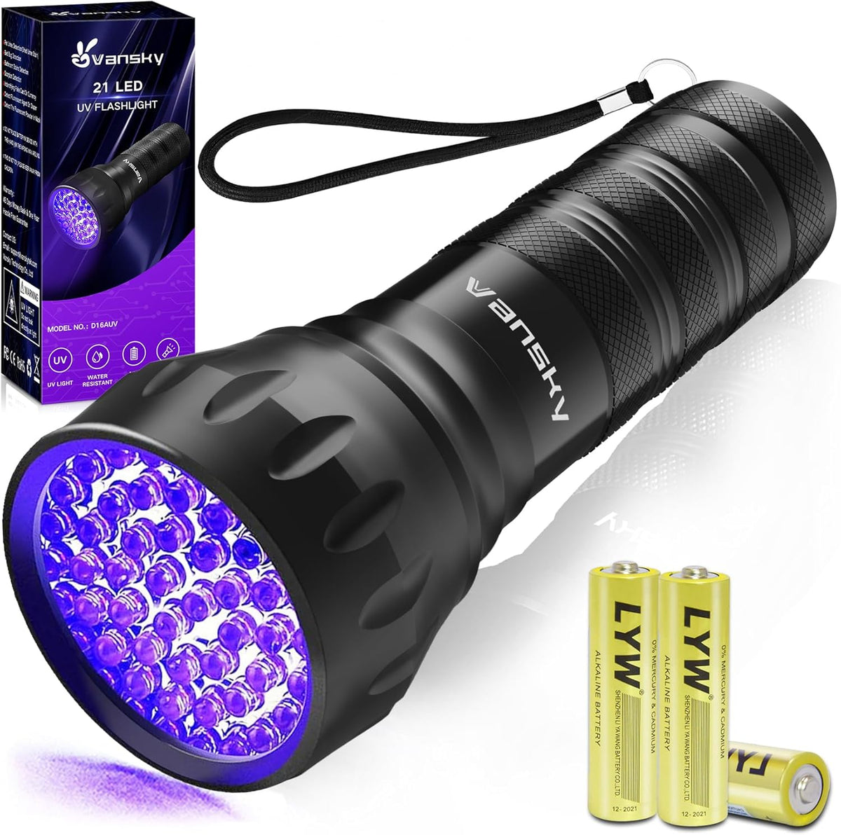 Black Light UV Light Flashlight - 21 LED