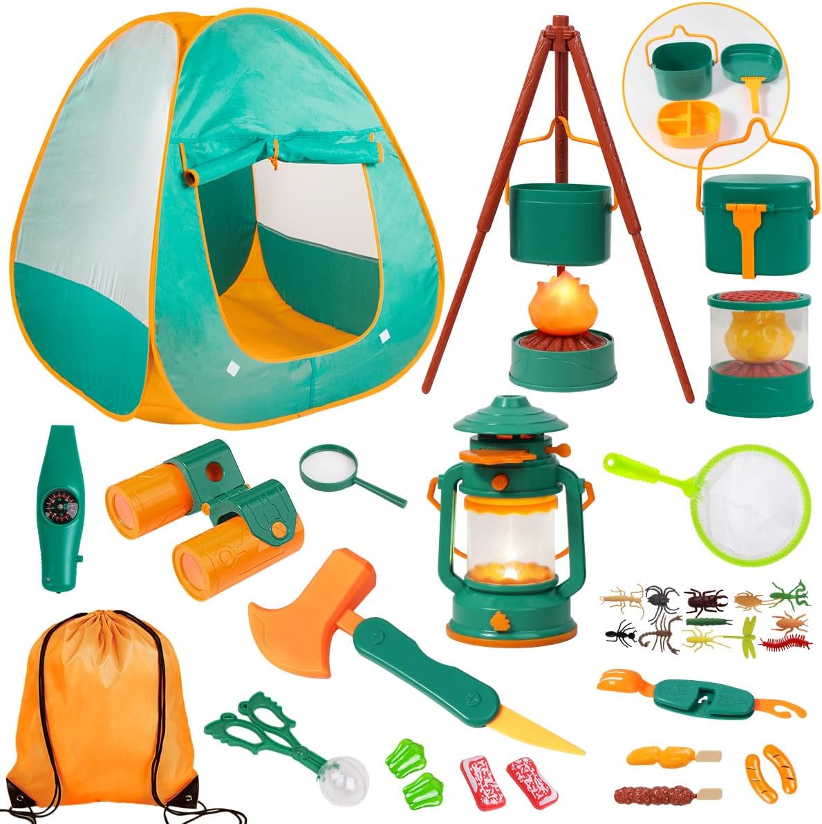 Meland Camping Play Set for Children 3-6 - Green