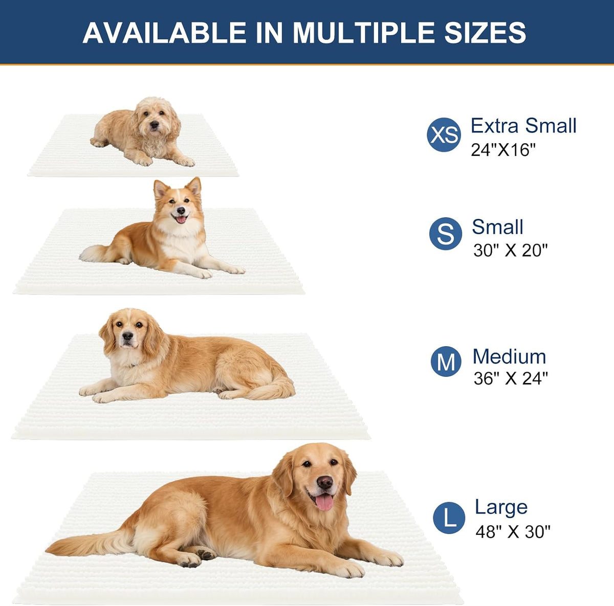 OLANLY Dog Door Mat for Muddy Paws 30x20 - 59" X 35" / Ivory - image 2