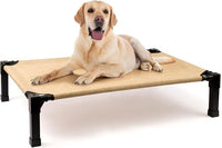 Heeyoo Elevated Dog Bed, Cooling Raised Pet Cot with Chew Proof Washable Breathable Mesh and Metal Frame, Portable Dog Cot Bed with No-Slip Feet for Outdoor or Indoor Use