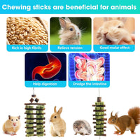 WDEFUN Natural Apple Wood Clover Cake Teeth Grinding Toy String - 2 Pcs Large Grinding Toy String - image 3