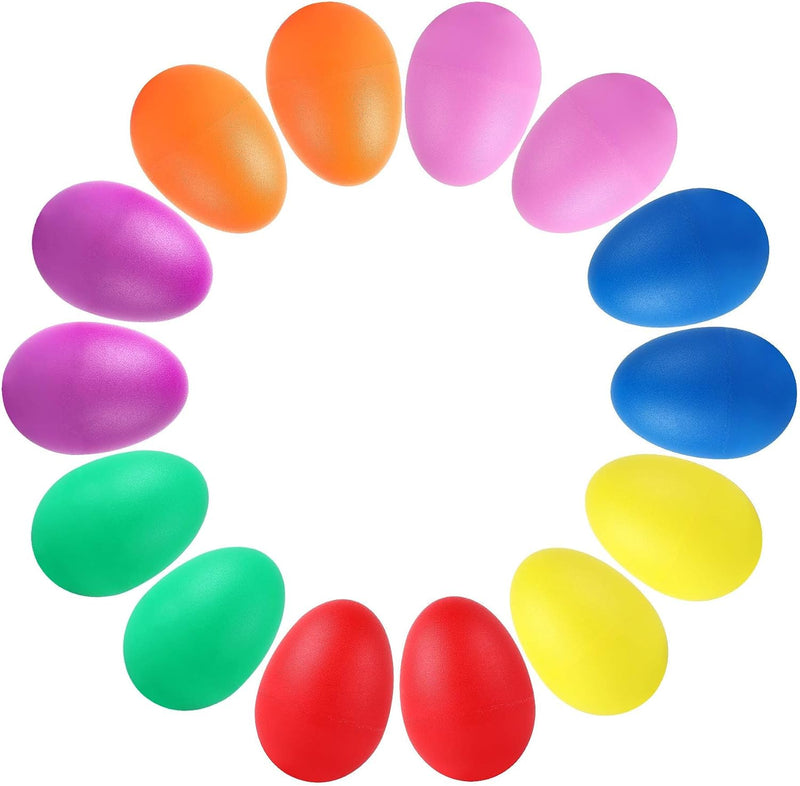 Augshy 14PCS Plastic Egg Shakers Musical Instruments and Maracas - 7 Colors