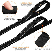 Joytale Reflective Dog Leash for Medium & Large Dogs - 5 ft 2 Handle / Black - image 2