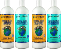 earthbath Oatmeal & Aloe Dog Shampoo and Conditioner - Vanilla & Almond / 16 Fl Oz (Pack Of 4)