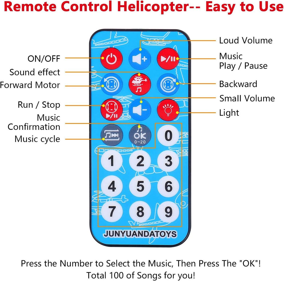 ele ELEOPTION Airplane Toy Infrared Remote Control Plane Toys - Airplane Red - image 3