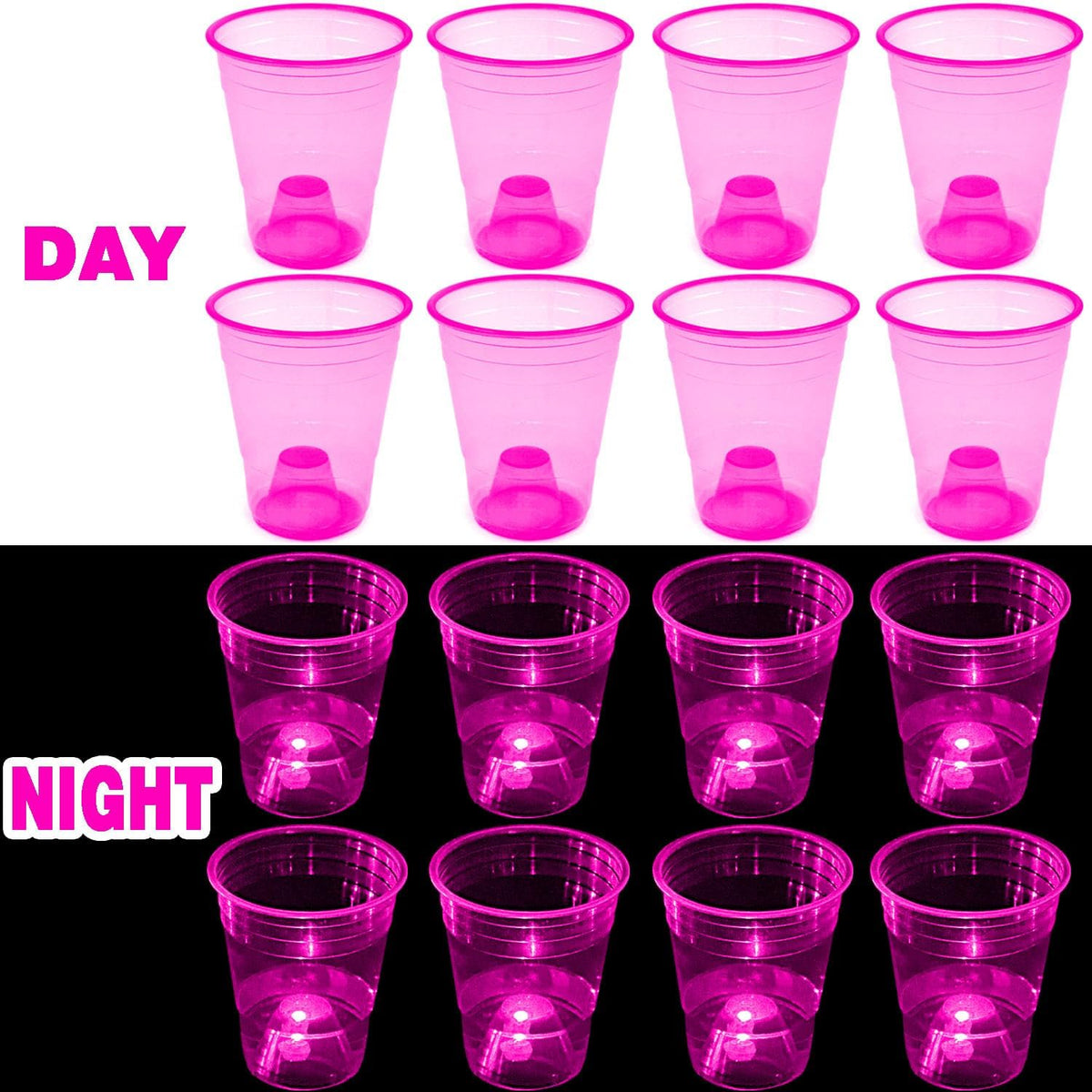 mishunyus 24-pack purple LED glow party cups, 16 oz plastic - view 35
