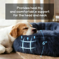 Comfort Donut Dog Bed, Ultra-Soft Pet Bed with Neck Support - 24''Lx24''Wx8''Th / Gray - image 2