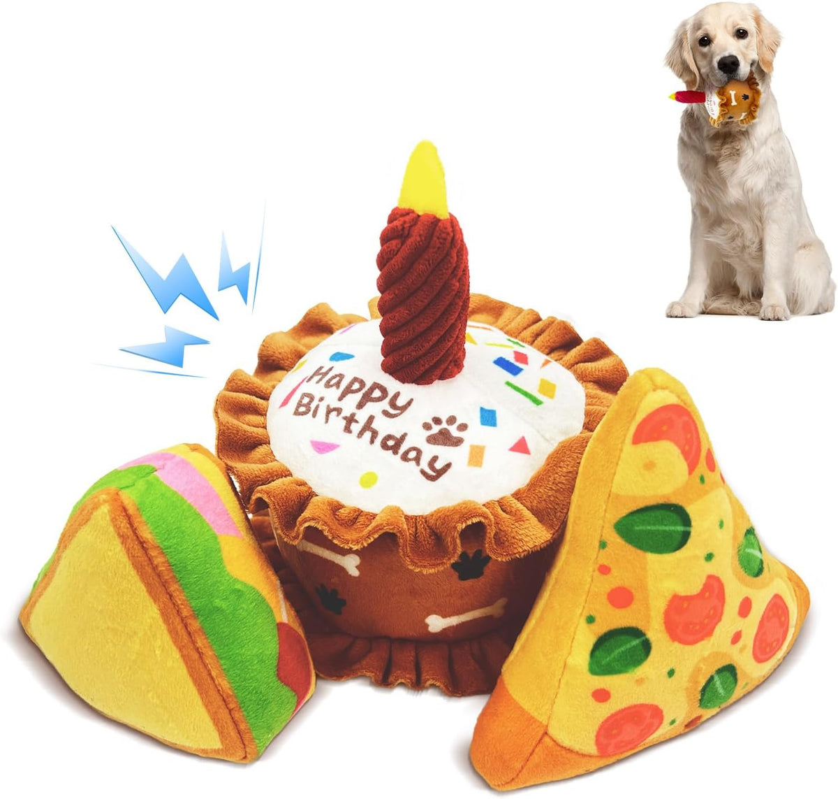 Squeaky Monkey Dog Toy for Large Dogs – Essentials for Dogs - Cake Shape