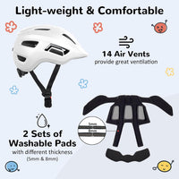 OUWOER toddler and kids bike helmet with vents and adjustable dial - view 29