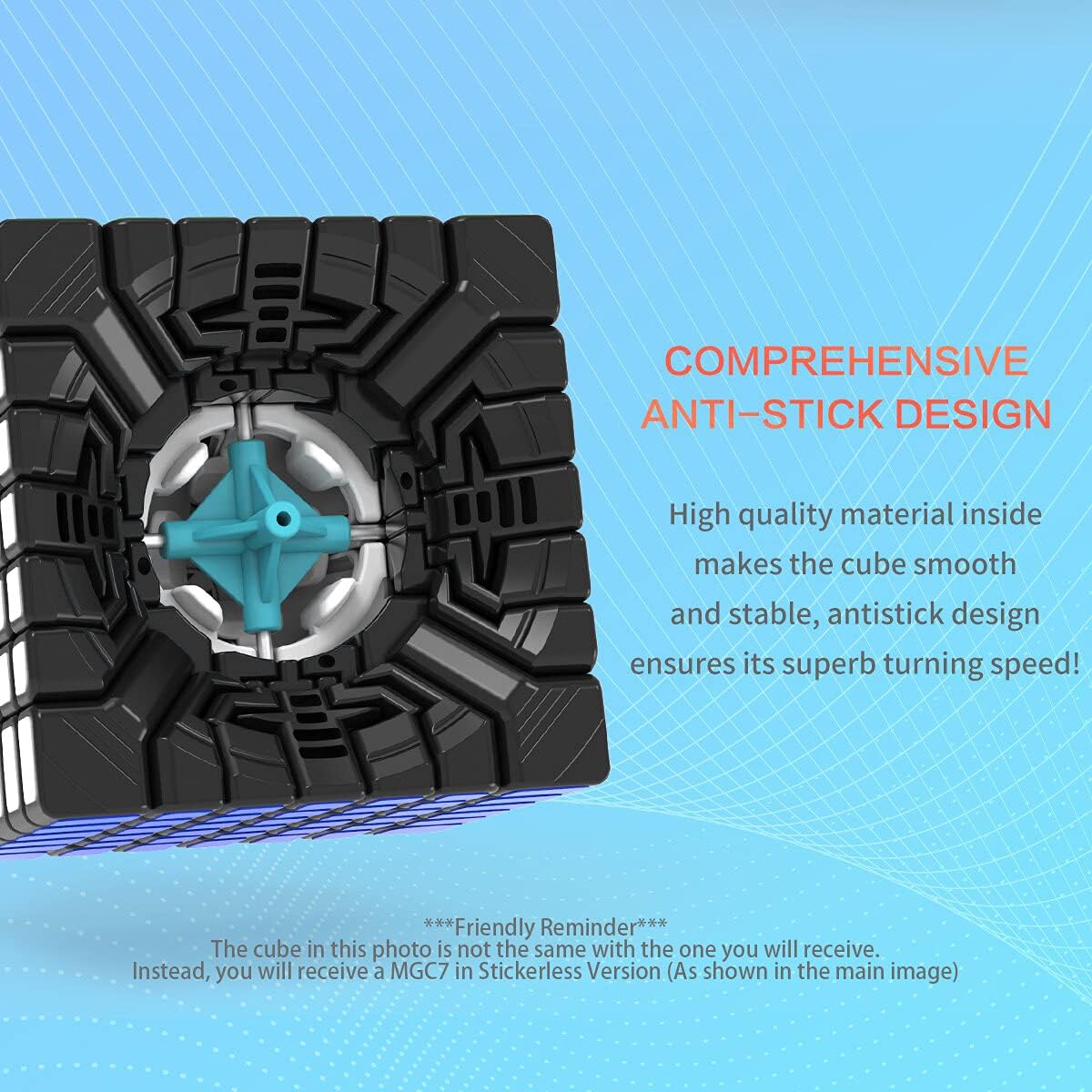 CuberShop YJ MGC 4x4 magnetic stickerless speed cube, 60mm, with tuning springs - view 7