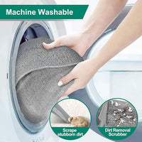 18" Professional Microfiber Mop Floor Cleaning System, Flat Mops with Stainless Steel Handle, 4 Reusable Washable Mop Pads, Wet and Dust Mopping for Hardwood, Vinyl, Laminate, Tile Cleaning (White)