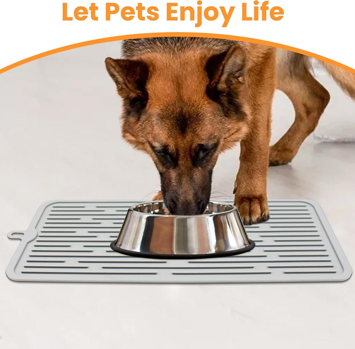 Pet Placemat for Dog and Cat - Light Grey - image 3