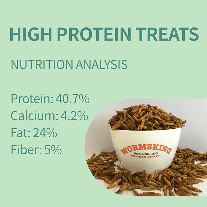 2LB Dried Black Soldier Fly Larvae, More Calcium Than Dried Mealworms, High Protein Chicken Feed, Poultry Treat, Chicken Scratch
