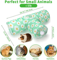 Guinea Pig Tunnel Hideout 3-Way Collapsible Small Pet Tubes - Daisy - image 2