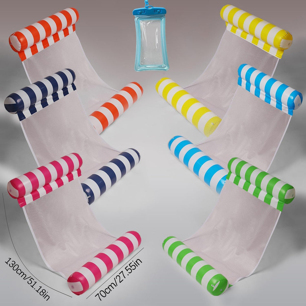 Auspicious Rain 4-in-1 pool hammock floats in assorted colors - view 7