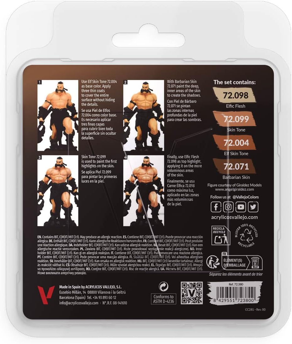 Vallejo, Game Color, 4 Bottles x 0.6 fl.oz. - Tanned Skin Color Set - image 2