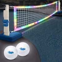 OHYEMO LED pool volleyball net set with glowing net and 2 light-up balls
