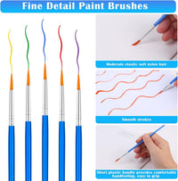 50 Pcs Flat Paint Brushes for Touch Up - 50Pcs Round Paint Brushes Bulk / 50 Count - image 4