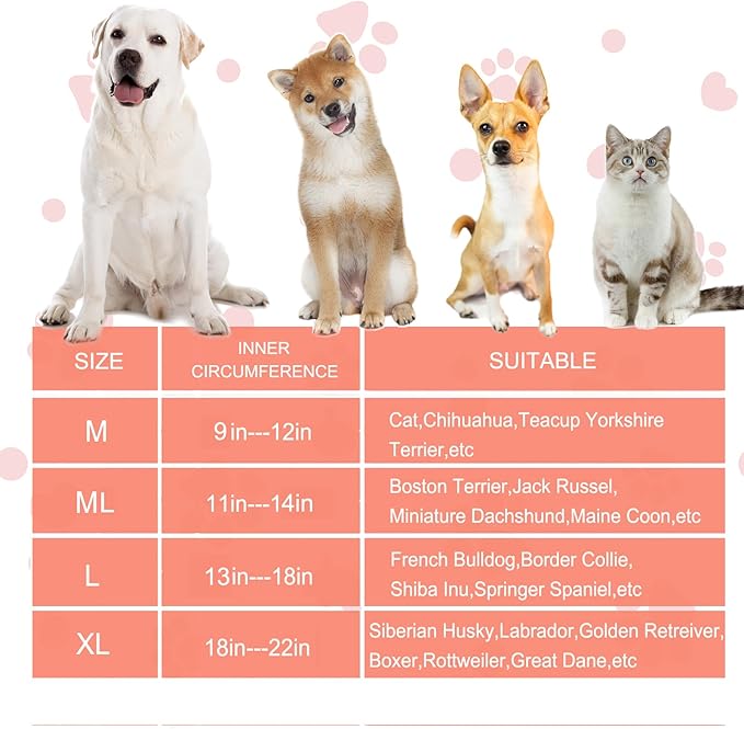 Inflatable Dog Cone Collar with Enhanced Anti-Licking, Soft Neck Donut for Dogs Cats, Recovery Pet Cone Collar After Surgery for Large Medium Small Dogs (Yellow Flower, Medium+)