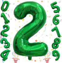 Checkered Number Balloon 1 - Dark Green / Number 2