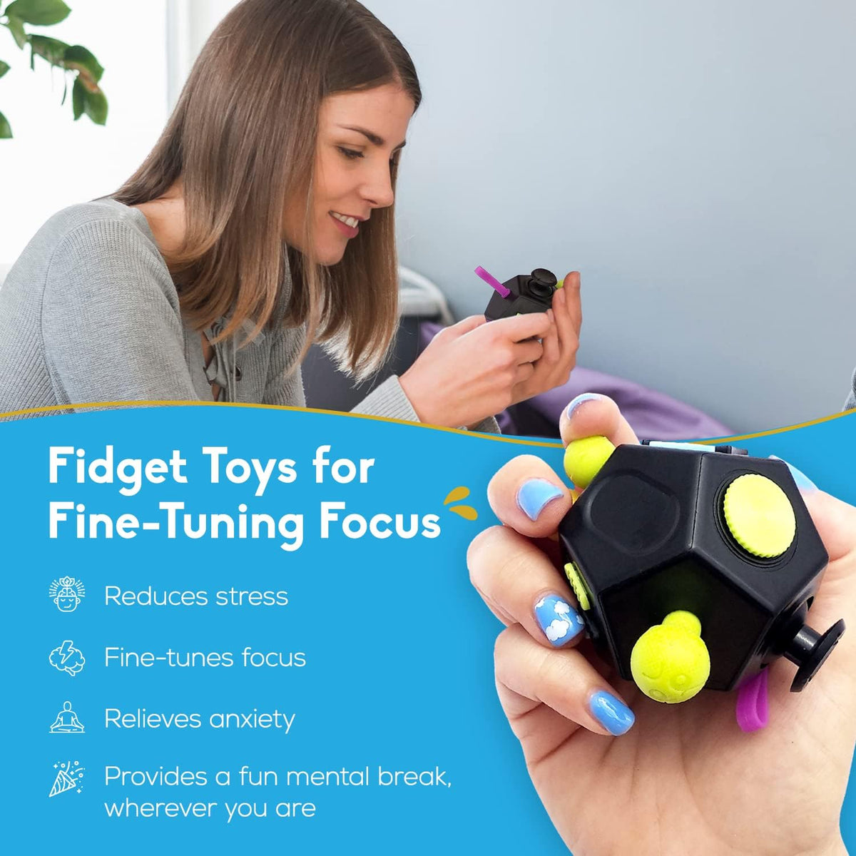 PILPOC theFube Fidget Cube - Blue & Mix - image 2