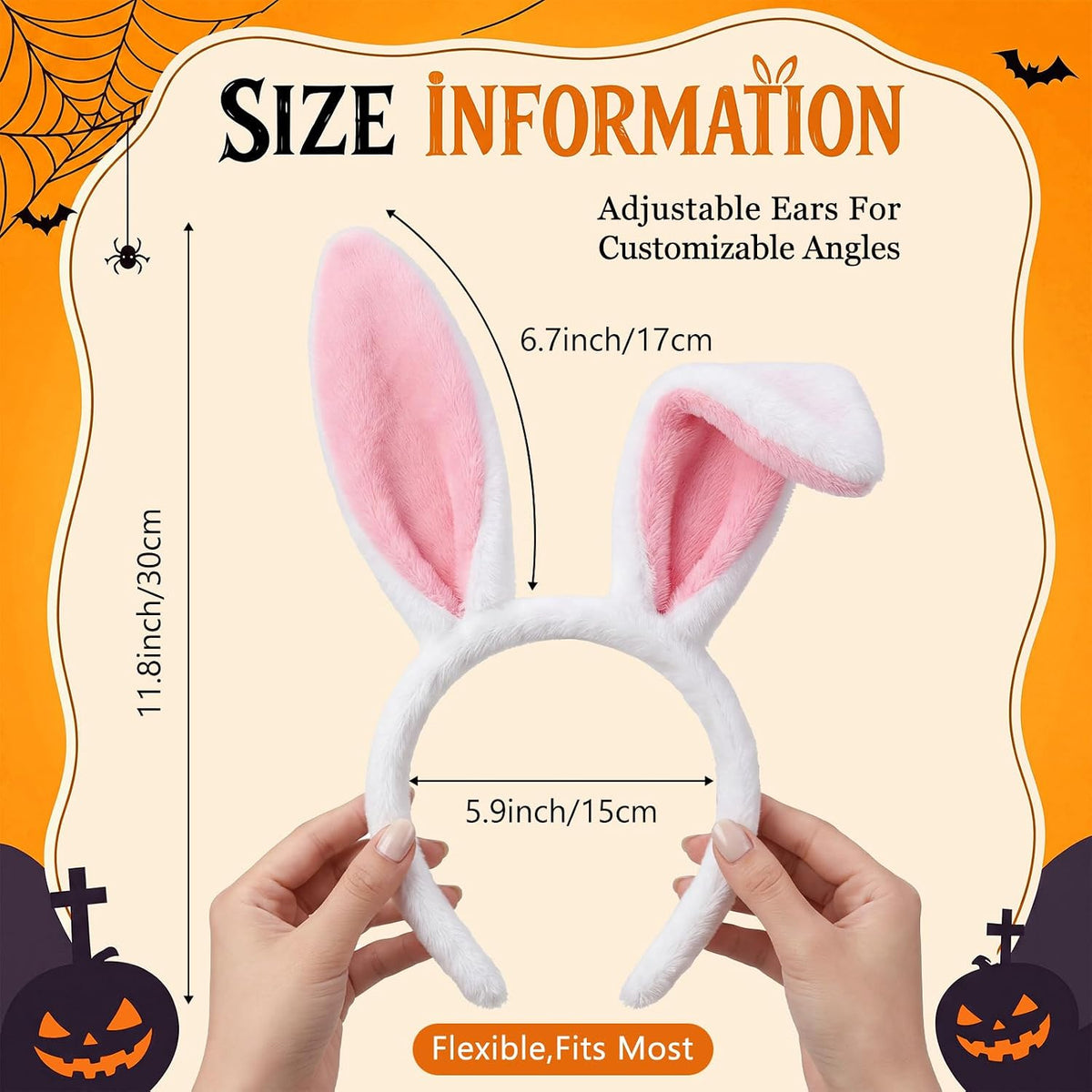 WILLBOND 3-pack plush cow ears headbands with horns for costumes - view 20