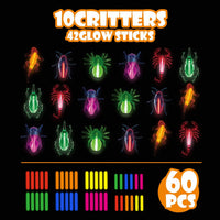 SpringFlower 20 glow in the dark Halloween critters with mini glow sticks - view 3